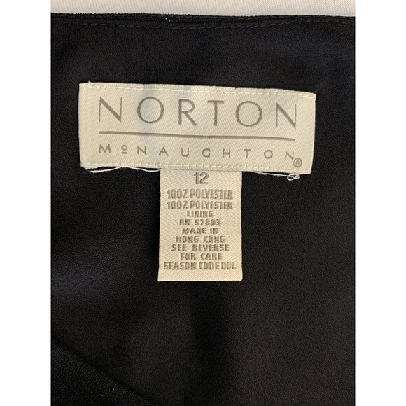 Norton Womens Sleeveless Black Dress With Subtle Stripes Size 12 Large - Picture 9 of 9